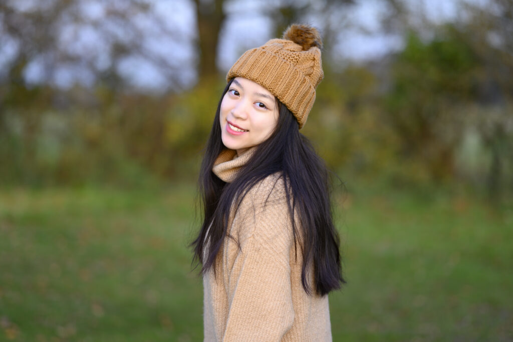 a woman smiling at the camera.